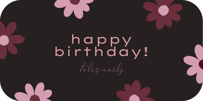 Happy Birthday Floral Black