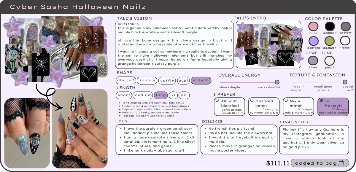 Cyber Sasha Halloween Nailz — example build
